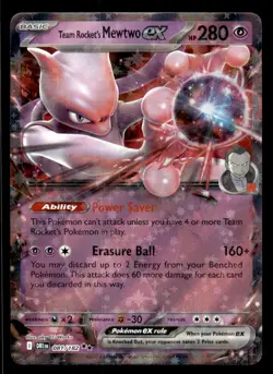 Pokemon TCG Destined Rivals #081/182 Team Rocket's Mewtwo ex NM - Image 1