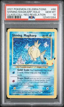 2021 POKEMON CELEBRATIONS CLASSIC COLLECTION #66 SHINING MAGIKARP-HOLO PSA 10 - Image 1