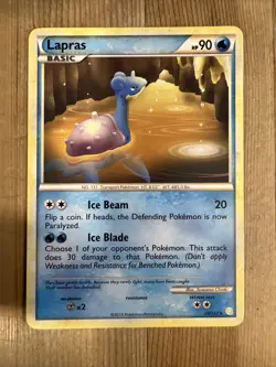 Pokemon TCG Lapras Heartgold Soulsilver 24/123 Regular Rare MP - Image 1