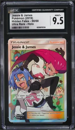 POKEMON 2019 SUN & MOON HIDDEN FATES #68 FULL ART/JESSIE & JAMES ✨ CGC 9.5 🚀® - Image 1