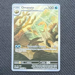 Pokemon Omanyte Illustration Rare Holo 180/165 Sv: Scarlet & Violet 151 English - Image 1