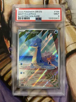 Misty's Lapras Illustration Rare IR Pokemon Destined Rivals English - PSA 9 🔥 - Image 1