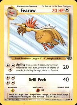 Fearow 36/64 Uncommon - Pokemon Jungle 1999 HP(Creased) - Image 1
