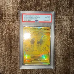 Pokemon 2025 Mega Charizard X ex 130/094 Gold Hyper Rare Phantasmal Flames PSA 8 - Image 4