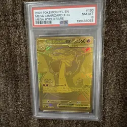 Pokemon 2025 Mega Charizard X ex 130/094 Gold Hyper Rare Phantasmal Flames PSA 8 - Image 5