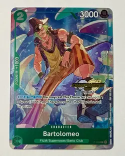 One Piece BARTOLOMEO P-029 (CS 2023 Event Pack) Gold Foil Card English - Image 1