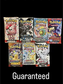 7 Pokemon Factory Sealed Booster Packs Guaranteed + Chaser Packs U Mystery Box - Image 1
