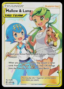 Pokemon Card - Mallow & Lana Cosmic Eclipse 231/236 Rare Ultra 2019 - Image 1