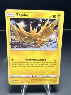 Polemon Card Zapdos SM159 Team Up Holo Rare Prerelease Promo Near Mint B - Image 1