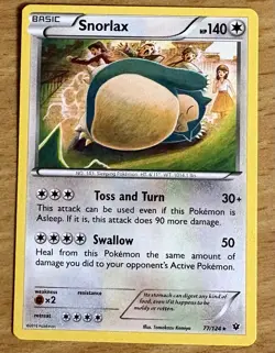 Snorlax 77/124 Pokemon Card Fates Collide Rare - Image 1