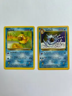 Pokemon TCG Psyduck 53/62 Golduck 35/62 Fossil Set Regular Unlimited Uncommon - Image 1