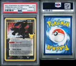 PSA 10 UMBREON 17 GOLD STAR CELEBRATIONS CLASSIC COLLECTION POKEMON GEM MINT - Image 3