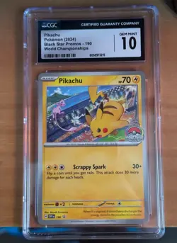Pokemon Black Star Promos SVP EN Pikachu #190 CGC 10 Gem Mint! - Image 2