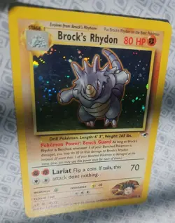 Pokemon TCG Brock's Rhydon Gym Heroes 2/132 Holo Unlimited Rare - Image 1