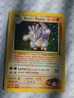 Pokemon TCG Brock's Rhydon Gym Heroes 2/132 Holo Unlimited Rare - Image 2