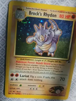 Pokemon TCG Brock's Rhydon Gym Heroes 2/132 Holo Unlimited Rare - Image 3
