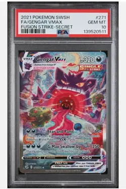Pokemon Gengar VMAX Fusion Strike 271/264 PSA 10 Alt Art - Image 1