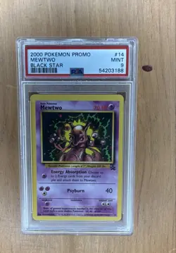2000 Pokemon Mewtwo Black Star Promo 14 PSA 9 - Image 1