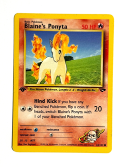 Pokemon TCG Blaine's Ponyta 064/132 1st Edition Common Gym Challenge WOTC - Image 1