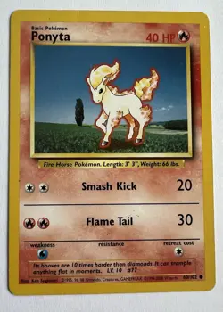 Ponyta 60/102 - Base Set - 4th print - Pokemon TCG - WoTC - 1999-2000 - HP - Image 1