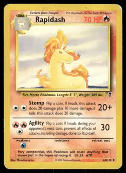 Pokemon Tcg Rapidash #60 Pokemon Legendary Collection HP - Image 1