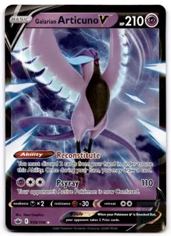 Galarian Articuno V 058/198 Holo V Rare Chilling Reign Pokemon Holo Near Mint - Image 1