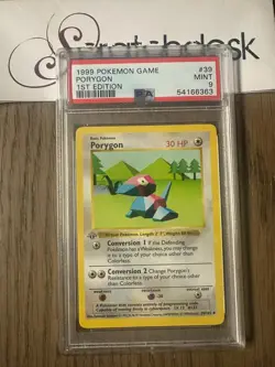 PSA 9 - Pokemon PORYGON 39/102 - 1ST EDITION SHADOWLESS BASE SET - GREY STAMP - Image 1