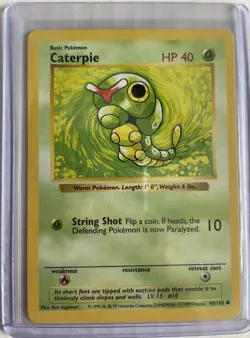 Pokemon TCG Shadowless Base Set Caterpie 45/102 NM - Image 1