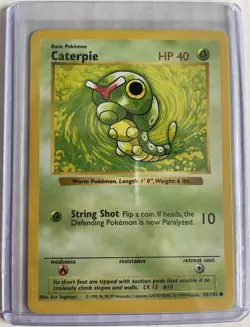 Pokemon TCG Shadowless Base Set Caterpie 45/102 NM - Image 3