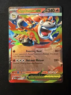Mega Camerupt ex 022/132 Me01: Mega Evolution Holo Double Rare NM Pokemon TCG - Image 1