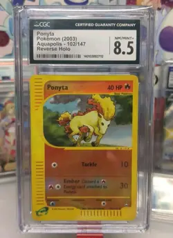 Ponyta 102/147 Rev Holo Vintage Pokemon 2002 Aquapolis Graded CGC 8.5 eREADER - Image 1