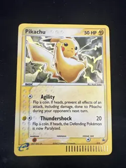 2003 Pokemon Pikachu E-Reader 012 Black Star Promo LP Holo - Image 1