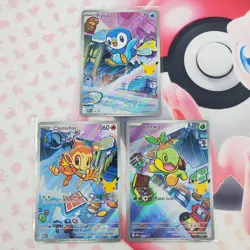 Piplup 042 + Chimchar 041 + Turtwig 040 - First Partner Pokemon Cards - #L393 - Image 1