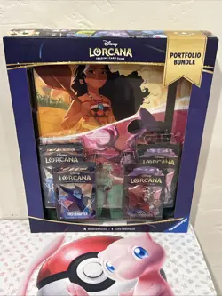 TCG Disney Lorcana Portfolio Bundle 4 Booster Packs & 1 Card Portfolio - Image 1