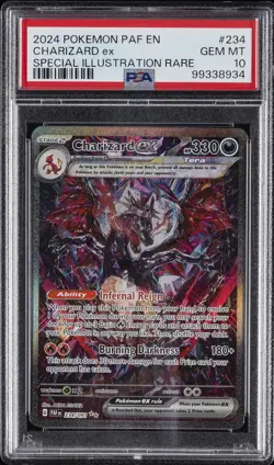 2024 POKEMON PAF EN-PALDEAN FATES SPECIAL ILLUSTRATION RARE CHARIZARD EX PSA 10 - Image 1