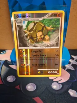 Golem 19/99 Reverse Holo Foil Vintage Pokemon Card - Image 1