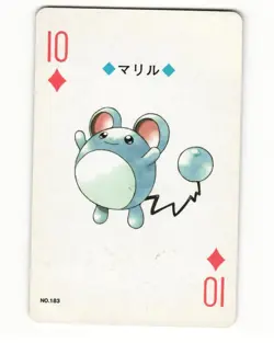 Marill No. 183 10 Of Diamonds 1999 Pokemon Poker Card Japanese HP - Image 1