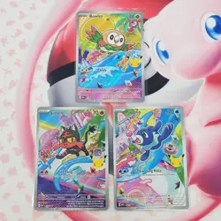 Rowlett 043 + Litten 044 + Popplio 045 - First Partner Pokemon Cards #L392 - Image 1