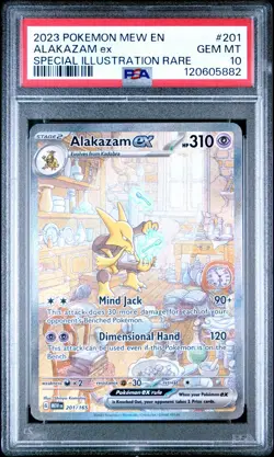 2023 POKEMON MEW EN-151 SPECIAL ILLUSTRATION RARE #201 ALAKAZAM EX PSA 10 - Image 1