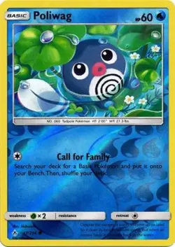 x4 Poliwag - 37/214 - Common - Reverse Holo Pokemon SM10 Unbroken Bonds M/NM - Image 1