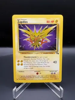 Pokemon TCG Zapdos Fossil Unlimited Version Card 30/62 WOTC 1999 Vintage NM - Image 1