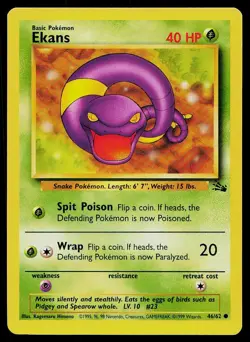 Pokemon Card Fossil Ekans 46/62 Common - Image 1