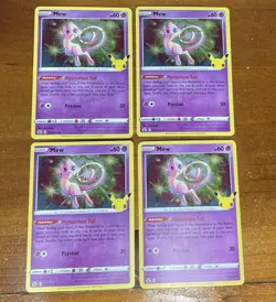 Pokemon Lot of 4x Holo Mew 011/025 Celebrations LP/NM - Image 1