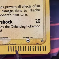 Pikachu 12 Promo Pokemon Nintendo Promos 2003 Vintage Black Star Promo Holo LP - Image 3