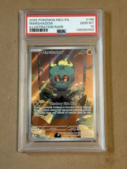 2025 Pokemon Mega Evolution Marshadow 146/132 Illustration Rare - PSA 10 - Image 1