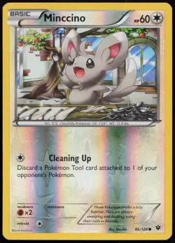 Minccino 86/124 LP Fates Collide Common Reverse Holo Pokemon - Image 1