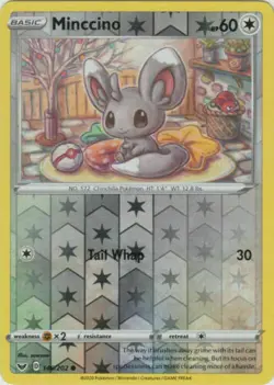 Minccino 146/202 Sword & Shield Reverse Holo Near Mint NM Pokemon DNA Games - Image 1