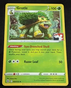 Grotle 007/172 - Cosmos Holo - Stamped - Prize Pack Series 3 - Pokemon - NM - Image 1