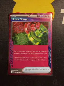 Unfair Stamp 165/167 ACE SPEC 2024 Pokemon Twilight Masquerade Holo Card NM+ - Image 1