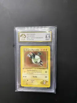 LT. SURGE'S MAGNEMITE Gym Heroes 1ST EDITION Pokemon Card 80/132 CGA 8.5 - Image 1